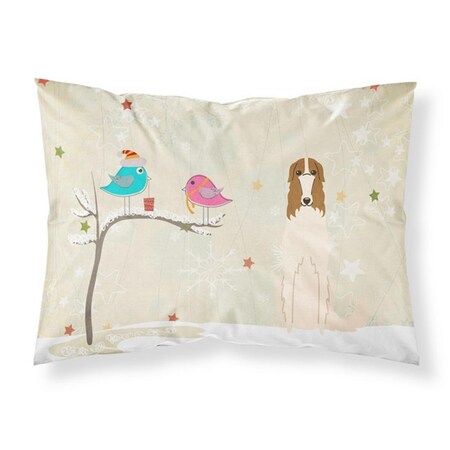 Jensendistributionservices Christmas Presents Between Friends Borzoi Fabric Standard Pillowcase, 20.5 x 0.25 x 30 in. MI2549600